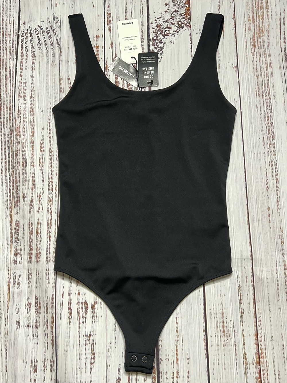 Express Body Contour Black Tank Bodysuit